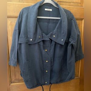 J Brand Bapsi Faded Denim Poncho Jacket